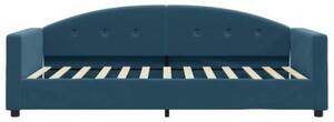 Sofa z materacem do spania, niebieska, 90x200 cm, aksamit