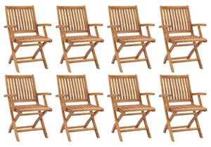 Składane krzesła ogrodowe, 8 szt., lite drewno tekowe