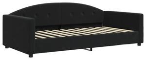 Sofa z materacem do spania, czarna, 100x200 cm, aksamit
