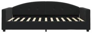 Sofa z materacem do spania, czarna, 100x200 cm, aksamit