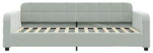 Sofa z materacem do spania, jasnoszara, 90x200 cm, aksamit