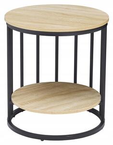 Stolik kawowy boczny Lamello skandynawski wysoki 55 cm fi 50 cm sonoma