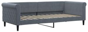 Sofa z materacem do spania, ciemnoszara, 90x200 cm, aksamit