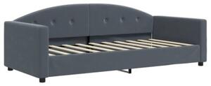 Sofa rozsuwana, ciemnoszara, 90x190 cm, aksamit