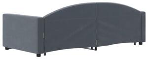 Sofa rozsuwana, ciemnoszara, 90x190 cm, aksamit