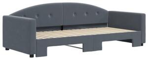 Sofa rozsuwana, ciemnoszara, 90x190 cm, aksamit