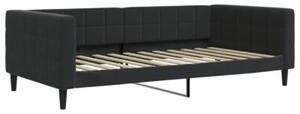 Sofa z materacem do spania, czarna, 100x200 cm, aksamit