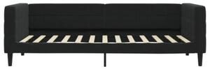 Sofa rozsuwana z szufladami, czarna, 100x200 cm, aksamit