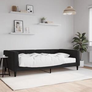 Sofa z materacem do spania, czarna, 100x200 cm, aksamit