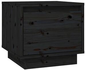 Czarny drewniany stolik nocny z szufladą - Povo