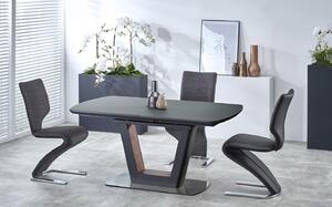 Antracytowy rozkładany stół z 4 krzesłami - Tanumo