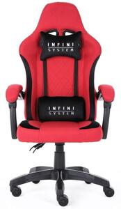 Fotel Gamingowy Infini System z tkaniny kolor czerwony