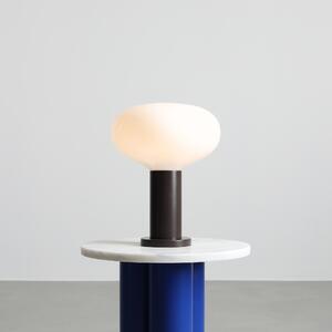 Owalna lampa stołowa Flo Mokka w ciemnobrązowym kolorze