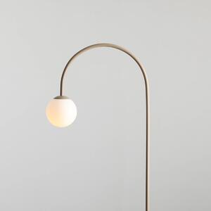 Beżowa lampa podłogowa Una w ciekawej formie łuku