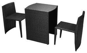 Minimalistyczny zestaw dwóch krzeseł i stołu na balkon - Zilo
