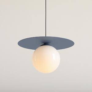 Błękitna szklana lampa wisząca Loop S z kulistym kloszem