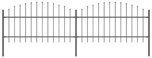 Panele ogrodzeniowe z grotami, stal, (1-1,25) x 3,4 m, czarne