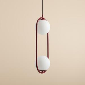 Lampa wisząca Riva 2 o intensywnym czerwonym kolorze