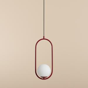 Nowoczesna lampa wisząca Riva do salonu - czerwona