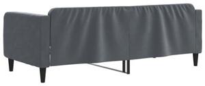 Sofa z funkcją spania, ciemnoszara, 90x190 cm, aksamit