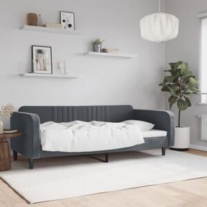 Sofa z funkcją spania, ciemnoszara, 90x190 cm, aksamit