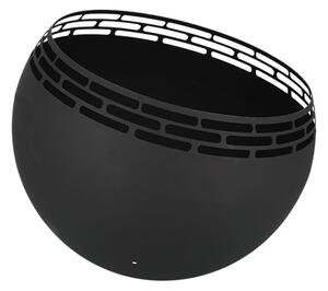 Esschert Design Palenisko w formie kuli z krawędzią w paski, czarne