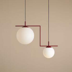 Geometryczna lampa wisząca Zac 2 - bordowa