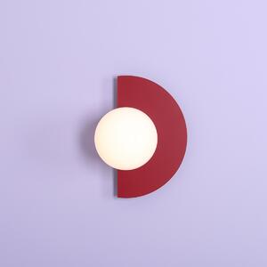 Lampa ścienna w kolorze czerwonego wina Loop z okrągłym kloszem
