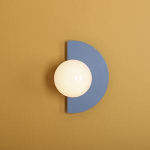 Błękitna lampa ścienna Loop z półokrągłym stelażem