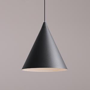 Stożkowa lampa wisząca Form w czarnym kolorze