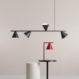 Czarna lampa wisząca Form 4 na listwie