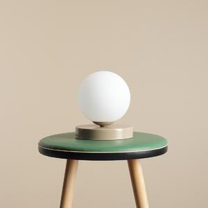 Beżowa lampka Ball Table z matowym kloszem do sypialni