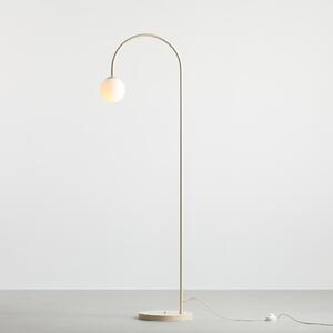 Łukowa lampa podłogowa Una - kremowa