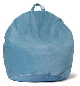 Sztruksowa pufa w niebieskim kolorze BINI COZY BLUE - L