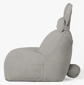 Pufa ze sztruksu w szarym uniwersalnym kolorze FUNNY BUNNY