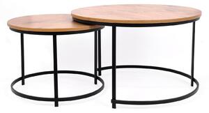 Industrialny komplet stolików kawowych Larice