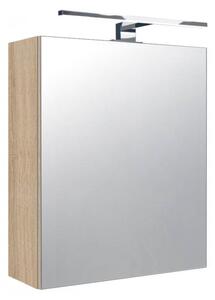 Szafka łazienkowa z lustrem i oświetleniem LED Better Home, Szafka lustrzana do łazienki 50x60x18,7 cm dąb sonoma