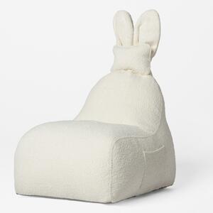 Urocza biała pufa dla dzieci FUNNY BUNNY
