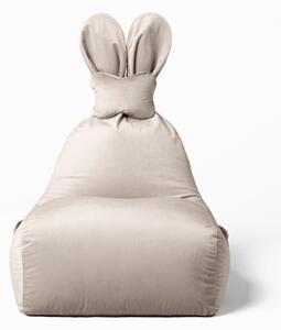 Dziecięca pufa z velvetu w kolorze beżu FUNNY BUNNY