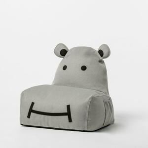 Szara pufa do pokoju dziecięcego HIPPO
