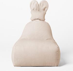 Sztruksowa pufa z uszami w kolorze beżu FUNNY BUNNY