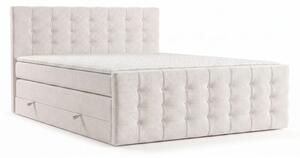 Kremowe łóżko boxspring ze schowkiem 200x200 cm Blend – Maison de Rêve