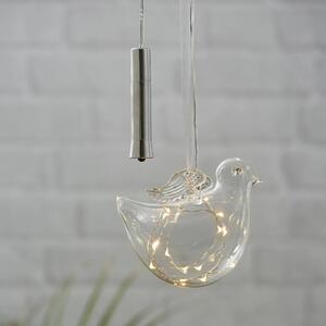 Szklana bombka LED ptaszek na baterie