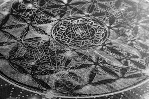 Obraz czarująca Mandala w wersji czarno-białej