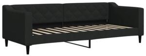 Sofa rozsuwana z szufladami, czarna, 80x200 cm, tkanina