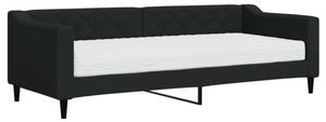 Sofa z materacem do spania, czarna, 80x200 cm, tkanina
