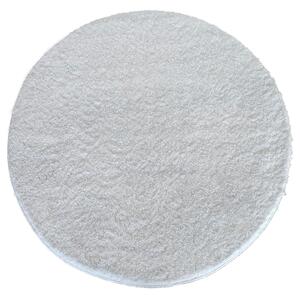 Biały okrągły dywan typu shaggy - Moxi