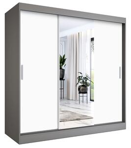Szafa przesuwna antracyt + biały 200 cm R8-Z68