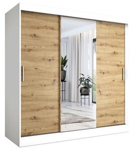 Szafa przesuwna biały + dąb artisan 200 cm M6-L02