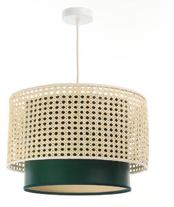 Rattanowa lampa wisząca z podwójnym abażurem Sierra